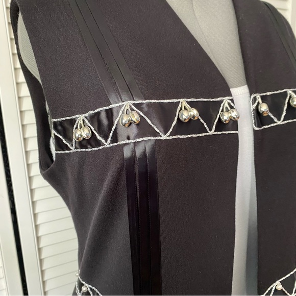 Vintage Joseph Ribkoff long line vest topper with embellishments L - Picture 4 of 15